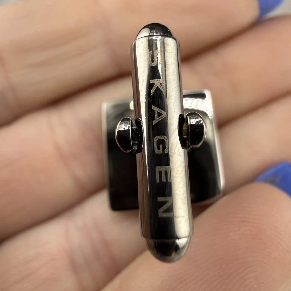 Vintage‎ Skagen Cufflinks Silver Tone
